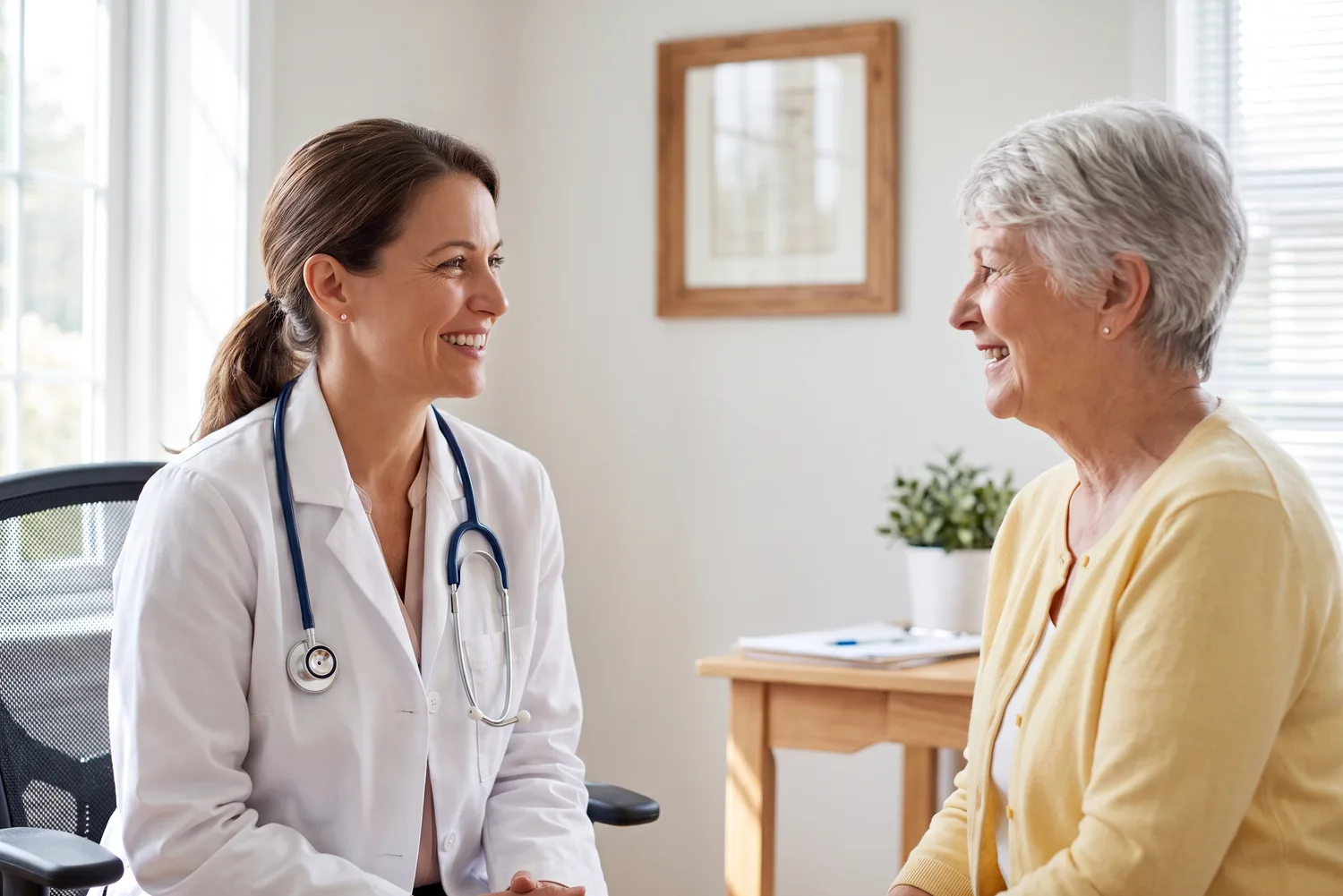 Doctor consulting a senior patient