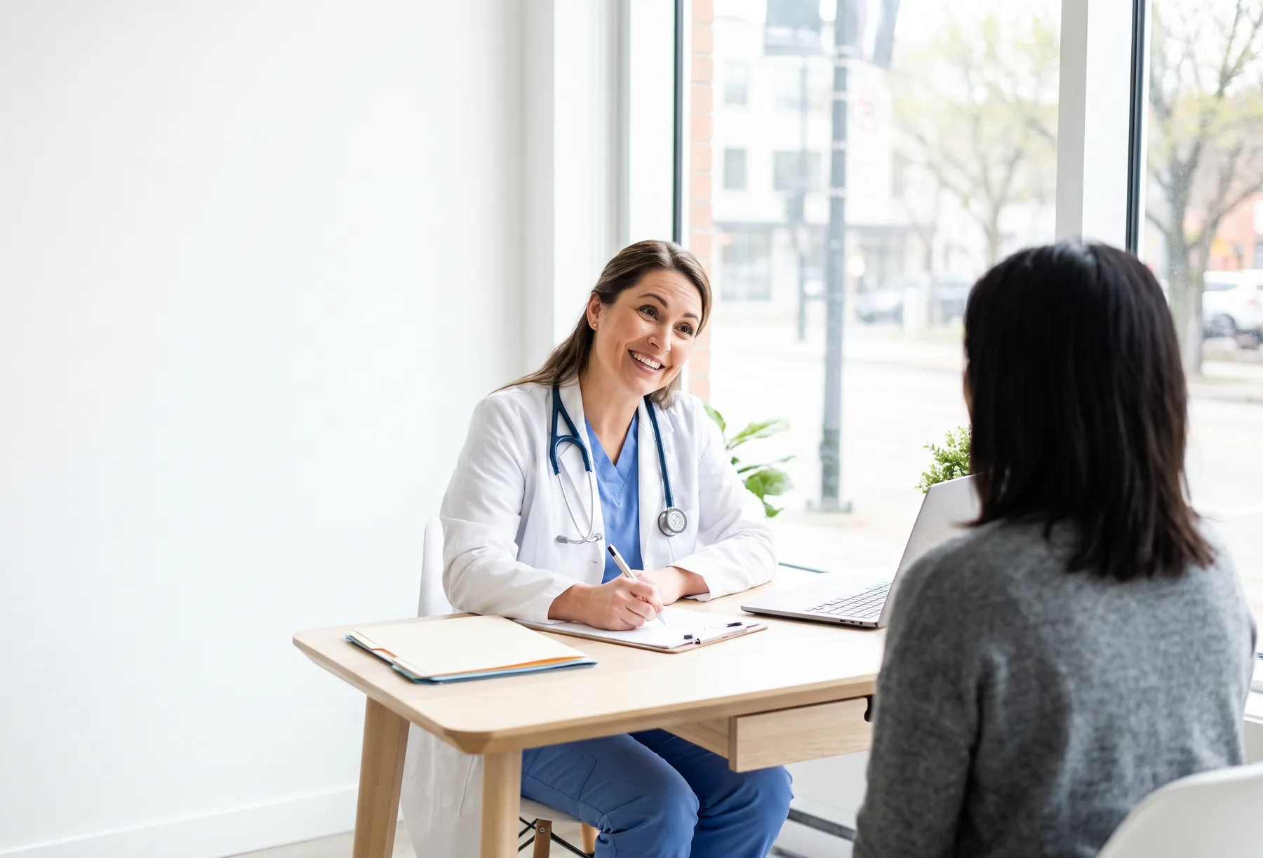 Doctor conducting a pre-employment physical exam